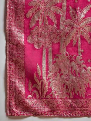 Floral Yoke Design Beads And Stones Kurta With Trousers & Dupatta 4
