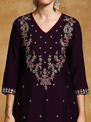 Women Floral Embroidered Regular Kurta with Trousers & With Dupatta 3