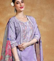 Women Floral Embroidered Kantha Work Pure Cotton Kurta Trousers & With Dupatta
