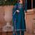 Floral Yoke Design Thread Work Straight Kurta With Trouser And Dupatta