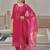 Floral Embroidered Thread Work Straight Kurta With Trousers And Dupatta