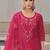 Floral Embroidered Thread Work Straight Kurta With Trousers And Dupatta