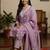 Ethnic Motifs Printed Square Neck Straight Kurta With Trousers & Dupatta