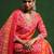 Bandhani Printed V-Neck Kurta With Trouser & Dupatta