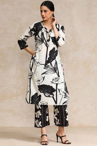 Women Floral Printed Regular Pure Cotton Kurta with Trousers