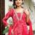 V-Neck Thread & Sequins Embellished Straight Kurta With Trouser & Chiffon Dupatta