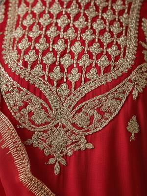 Women Ethnic Motifs Embroidered Regular Kurta with Sharara & With Dupatta 3