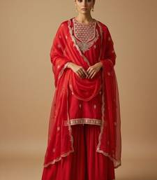 Women Ethnic Motifs Embroidered Regular Kurta with Sharara & With Dupatta