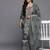 Floral Printed Thread Work Straight Kurta With Trouser & Dupatta