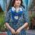 Mirror Work Yoke Embroidered A-Line Kurta With Tonal Afghan Trouser & Dupatta