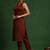 Women Regular Silk Crepe Fusion Kurta with Trousers