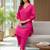 Women Dyed Regular Thread Work Kurta with Trousers