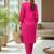 Women Dyed Regular Thread Work Kurta with Trousers