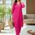Women Dyed Regular Thread Work Kurta with Trousers