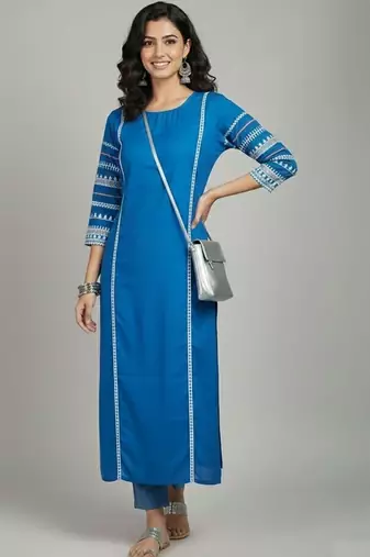 Women Ethnic Motifs Regular Thread Work Kurta with Trousers