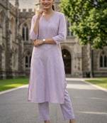 Women Ethnic Motifs Printed Regular Beads and Stones Kurta with Trousers