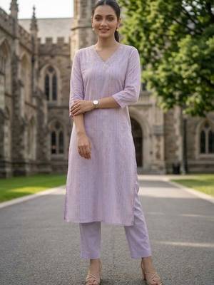 Women Ethnic Motifs Printed Regular Beads and Stones Kurta with Trousers 6
