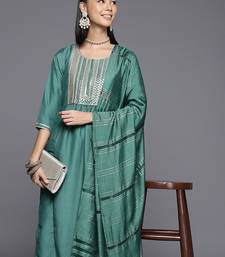Women Ethnic Motifs Embroidered Sequinned Kurta with Trousers & With Dupatta