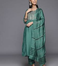 Women Ethnic Motifs Embroidered Sequinned Kurta with Trousers & With Dupatta