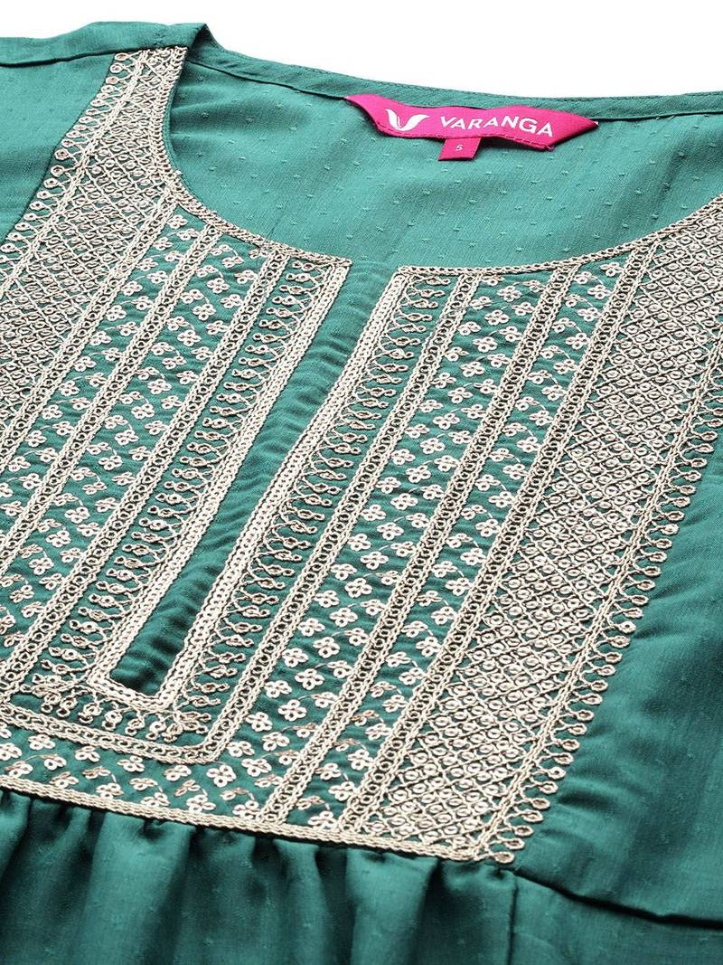 Women Ethnic Motifs Embroidered Sequinned Kurta with Trousers & With Dupatta