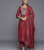 Women Yoke Design Sequinned Kurta with Trousers & With Dupatta