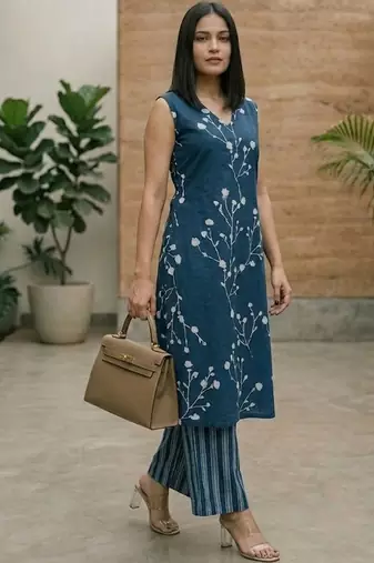 Women Floral Printed Regular Kurta with Palazzos