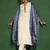 Embroidered Thread Work Mandarin Collar Straight Kurta with Trousers & Dupatta