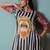Mul Cotton Striped Printed A Line Kurta With Solid Trouser