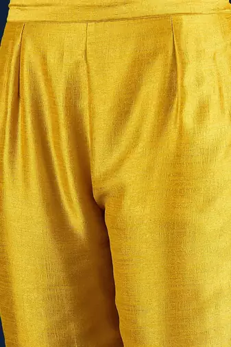 Floral Yoke Design Beads & Stones Straight Kurta With Trousers & Dupatta