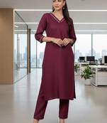 Women Ethnic Motifs Regular Thread Work Kurta with Trousers