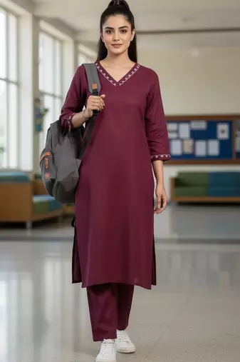 Women Ethnic Motifs Regular Thread Work Kurta with Trousers