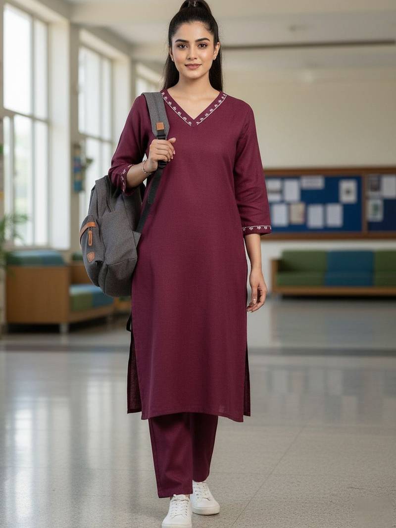 Women Ethnic Motifs Regular Thread Work Kurta with Trousers