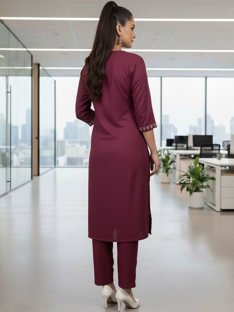 Women Ethnic Motifs Regular Thread Work Kurta with Trousers