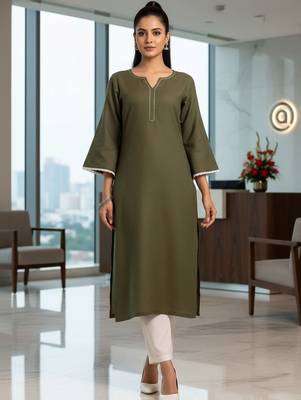 Women Regular Thread Work Kurta with Trousers 1