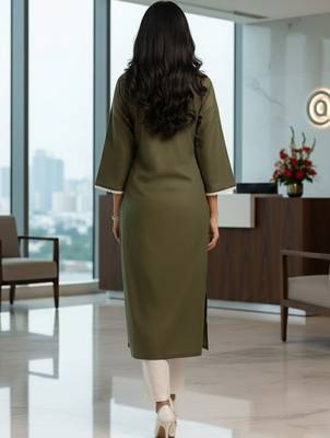 Women Regular Thread Work Kurta with Trousers 2