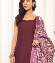 Violet Square Neck Sleeveless Straight Kurta With Trousers & Dupatta
