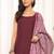 Violet Square Neck Sleeveless Straight Kurta With Trousers & Dupatta
