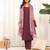 Violet Square Neck Sleeveless Straight Kurta With Trousers & Dupatta