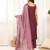 Violet Square Neck Sleeveless Straight Kurta With Trousers & Dupatta