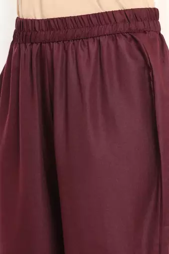 Violet Square Neck Sleeveless Straight Kurta With Trousers & Dupatta