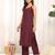 Violet Square Neck Sleeveless Straight Kurta With Trousers & Dupatta