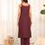 Violet Square Neck Sleeveless Straight Kurta With Trousers & Dupatta