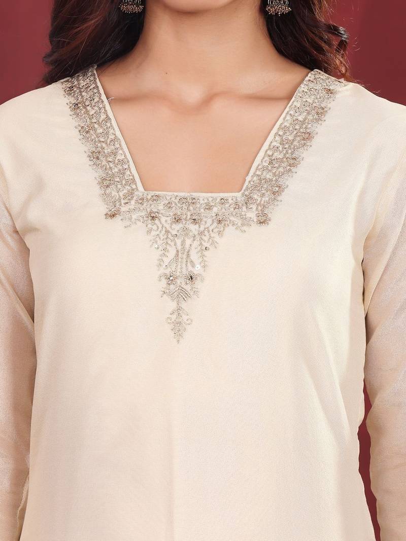 Women Ethnic Motifs Embroidered Regular Thread Work Kurta with Trousers & With Dupatta