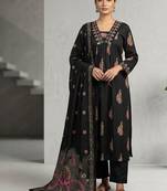 Women Ethnic Motifs Printed Regular Thread Work Pure Cotton Kurta with Trousers & With Dupatta