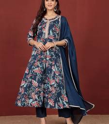 Women Floral Printed Regular Pure Cotton Kurta with Trousers & With Dupatta