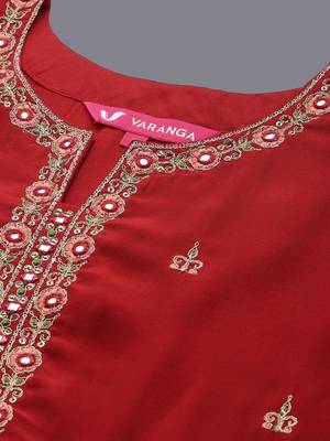 Women Floral Embroidered Kurta with Trousers & Dupatta 2
