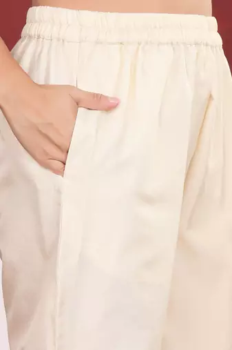 Embroidered Straight Kurta with Trousers & With Dupatta