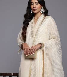 Floral Embroidered Kurta with Trousers & With Dupatta