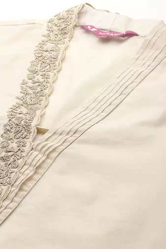 Floral Embroidered Kurta with Trousers & With Dupatta