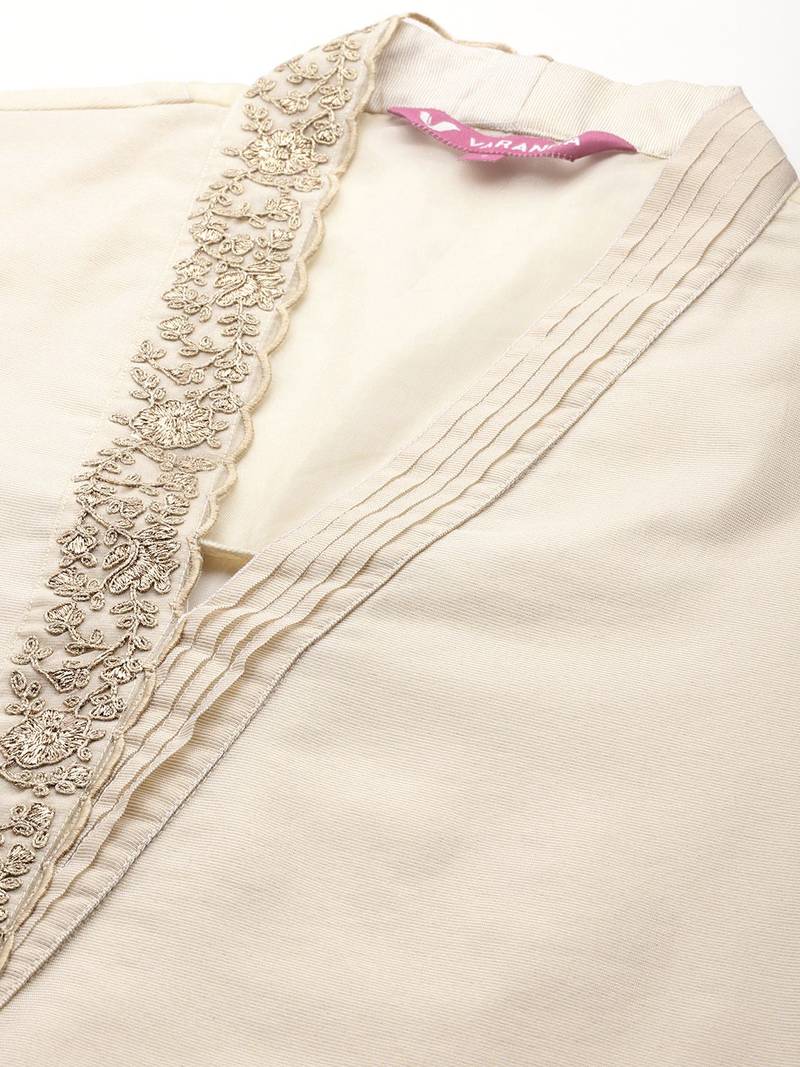 Floral Embroidered Kurta with Trousers & With Dupatta